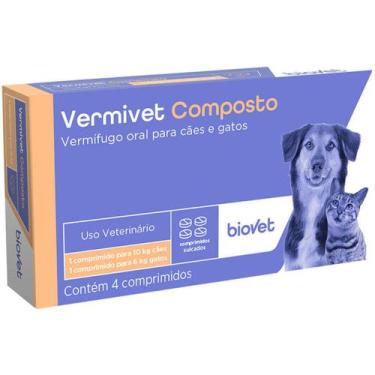Imagem de Vermífugo Biovet Vermivet Composto 600mg para Cães até 10kg - Embalage