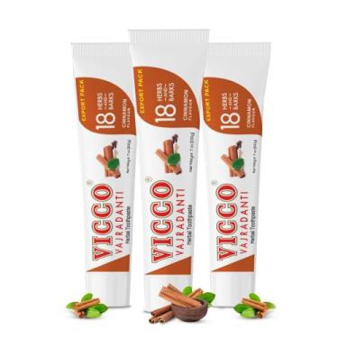 Imagem de Pasta de dente herbácea ayurvédica Vicco, sabor canela, 200g, pacote c