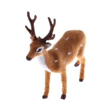 Imagem de Brinquedo De Pelúcia Rena De Natal Fofa 15cm 20cm 25cm Simulação De Al