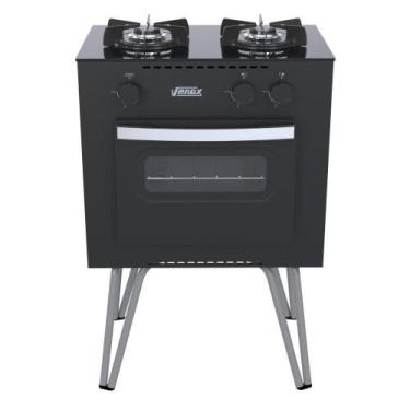 Imagem de Fogão 2 Bocas Mini Cook Preto Fosco Gás Glp Venax, Preto Fosco