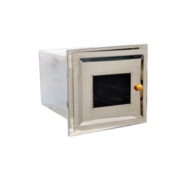 Imagem de Forno a Lenha Ouro Minas N03 sem Cinzeiro Frente Vidro Aço Inox 50x35x30 para Cozinha
