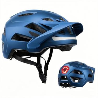 Imagem de Capacete de Bicicleta Silkycasters MTB com Luzes LED Frontais e Trasei