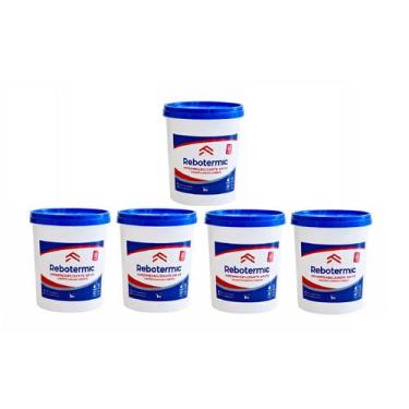 Imagem de Kit 5 Rebotermic Impermeabilizante 800g Blinda Reboco - VBrasil