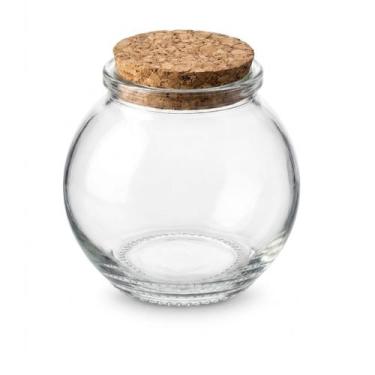 Imagem de Pote De Vidro Pequeno Com Tampa De Cortiça Porta Tempero Luxo 130ml - 