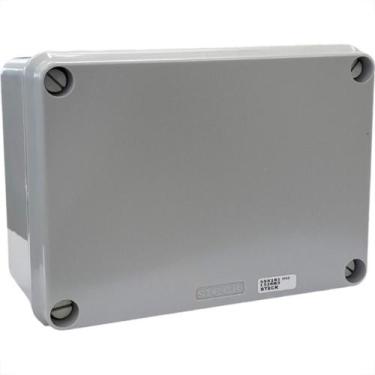 Imagem de Caixa Passagem Pvc Steck 17Cm X 14,5Cm Sobrepor Cinza Ip55 - Sex-171