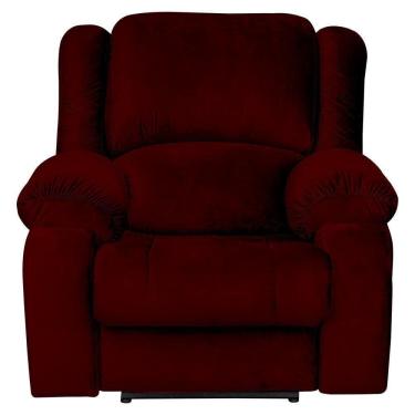 Imagem de Poltrona Reclinável Elétrica Magnum com Massagem Usb Veludo Vinho G23 Gran Belo
