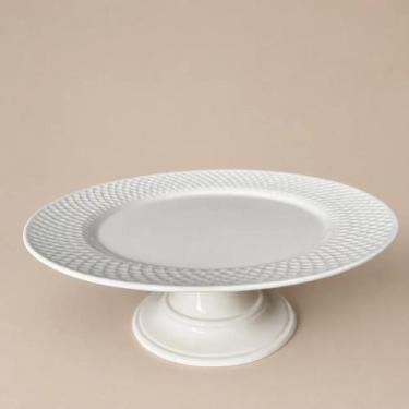 Imagem de Boleira Grande Cerâmica 34cm Com Pé Porta Bolo Mesa Posta Decorativa P