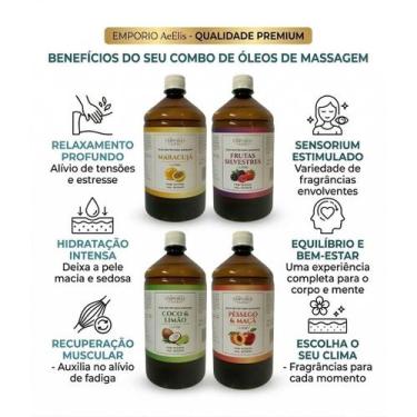 Imagem de Óleo Acelis Original Deslizante Relaxante Para Massagem 1l LARANJA