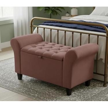 Imagem de Baú Puff Banco Recamier Divã Paris Organizador Capitonê 90 cm Solteiro