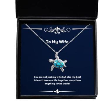 Imagem de SpreadPassion You are not just my Wife but also my best friend I Love Our! Colar de tartaruga opala presente de marido, linda joia para esposa