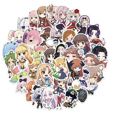 Imagem de 10/30/50 peças/pacote Anime Elementos Quadráticos Meninas Adesivos para Skate, Computador, Notebook Carro Decalque Brinquedos Infantis