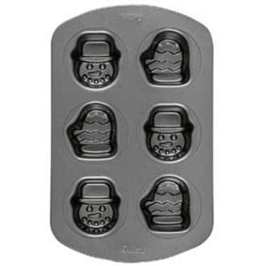 Imagem de Wilton Mini boneco de neve e luva antiaderente para feriados de 6 cavidades