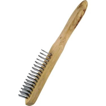 Imagem de Jogo 12 Escova De Aço Manual Com Cabo Starfer 4 Fileiras