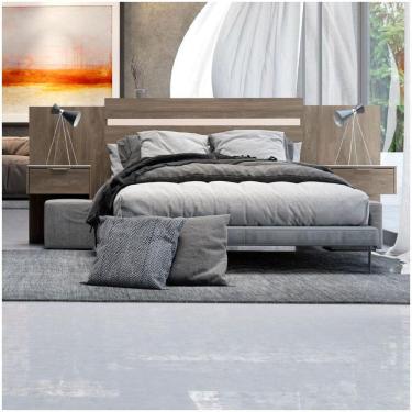 Imagem de Cabeceira Casal Extensível e Mesa Lateral Madeirada