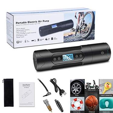 Imagem de Compressor de ar recarregável de 150 PSI de bomba de pneu inteligente sem fio para motocicleta para carro, preto