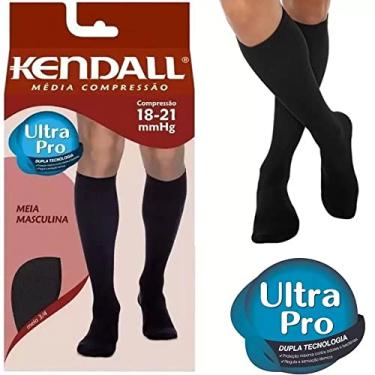 Imagem de Meia 3/4 Kendall Masculina Média Compressão 1802 Preta Tamanho:M;Cor:Preto