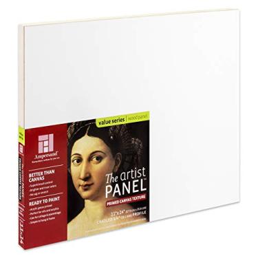 Imagem de Ampersand Art Supply Painel de pintura de arte Gesso de madeira: textura de tela, berço de 3/4 polegadas, 28 x 35 cm