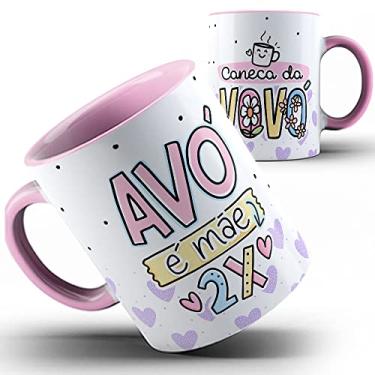 Imagem de Caneca rosa Vovó avó é mãe duas vezes