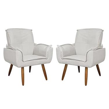 Imagem de Kit 02 Poltronas Decorativa Emília Plus Suede - Ds Estofados