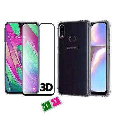 Imagem de Kit Capinha Antiqueda + Película Vidro 3D Compatível Samsung Galaxy A10s 6.2"