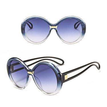 Imagem de Óculos de sol redondos superdimensionados fashion feminino vintage colorido lente oval óculos populares masculinos óculos de sol sombras uv400,5, outros