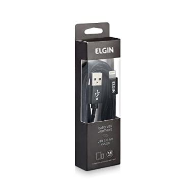 Imagem de Cabo Lightning Nylon Elgin Dispositivos Apple 1,5 Metros Preto