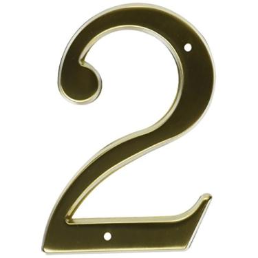 Imagem de Baldwin 90672040# 2 número de casa, latão acetinado