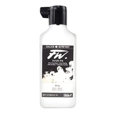 Imagem de Daler-Rowney FW Frasco de tinta acrílica branco - Tinta de desenho acrílica versátil para artistas e estudantes - Tinta de caligrafia permanente - Tinta de arquivo para ilustrar e mais