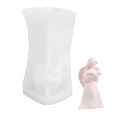 Imagem de vela anjo, suprimentos para fabricação velas natal, 4 estilos moldes vela aromaterapia silicone anjo para fazer sabonete, decoração bolo, fondant, pudim, chocolate