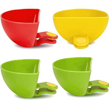 Imagem de Clipe de molho para tigelas de pratos, clipe de molho, suporte de prato para tigela e molho para servir molho para temperos, molho de tomate, sal, vegetais, vinagre e ketchup (4 cores) (pacote com 4)