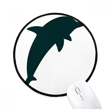 Imagem de Tapete de mouse de golfinho bonito aerodinâmico oceano azul mesa escritório tapete redondo para computador