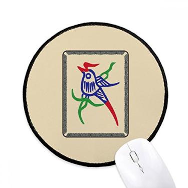 Imagem de DIYthinker Mahjong Bamboo Bar 1 azulejo padrão mouse pad desktop escritório tapete redondo para computador