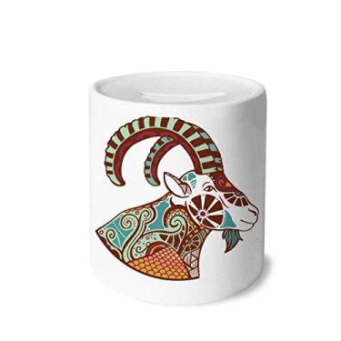 Imagem de DIYthinker Capricorn Constellation Zodiac Symbol Money Box Saving Banks Ceramic Coin Case Kids Adults
