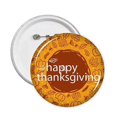 Imagem de Ilustração de Feliz Dia de Ação de Graças Padrão Alfinetes Emblema Botão Decoração Acessório 5pcs