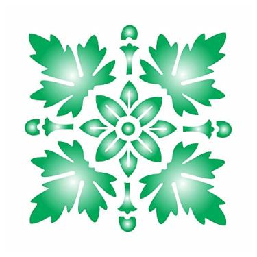 Imagem de Stencil de Acetato para Pintura OPA Simples 10 x 10 cm - 460 Brasão Folhas