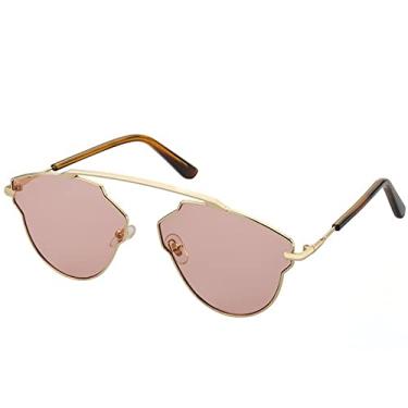 Imagem de Óculos de sol Cat Eye feminino vintage irregular Cateye Sun Glasses para mulher com Lunette De Soleil Femme, ouro rosa, sem caixa