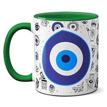 Imagem de Caneca Criativa Olho Grego Livrai-me de Todo Mal Amém! (Verde)