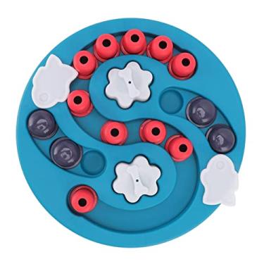 Imagem de Brinquedos de quebra-cabeça para cães, alimentação lenta para cães, alimentador lento interativo para cães, dispensador de petiscos mentalmente estimulante, treinamento inteligente para cães, filhotes para treinamento de QI e enriquecimento mental (azul lago)