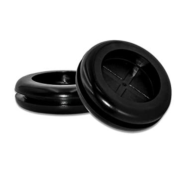 Imagem de Flyshop Argola preta de 35 mm com orifício de 3,5 cm, diâmetro interno: 30 mm, argolas de borracha sintética, plugue de furo de firewall, redondo, dupla face, pacote com 8