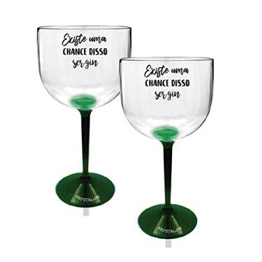 Imagem de Kit 2 Taças Gin Bicolor Verde Acrílico Personalizada - Chance de Ser Gin