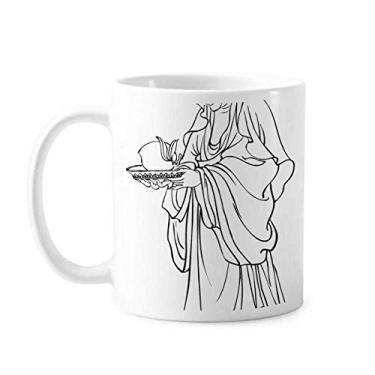 Imagem de Caneca de cerâmica com personagem da cultura chinesa chinesa de cerâmica e café de porcelana