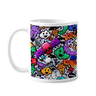 Imagem de Graffiti Street Culture Caneca colorida caveira cerâmica café porcelana caneca louça