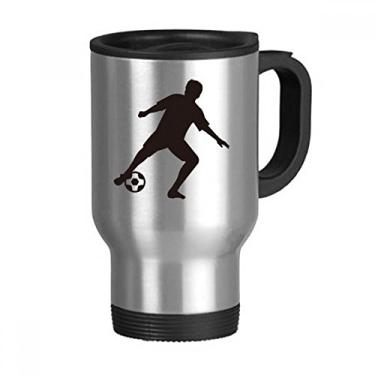 Imagem de Caneca de viagem esportiva de futebol americano com tampa flip em aço inoxidável copo de carro copo térmico