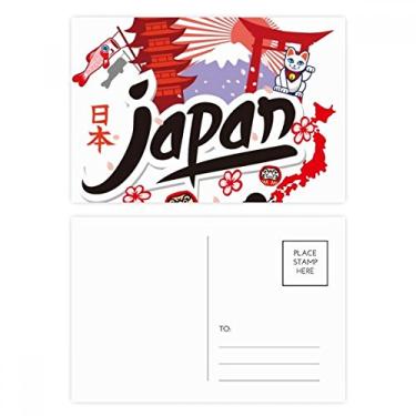 Imagem de Mapa Preto Japão, Menina, Gato da Sorte, Conjunto de Cartão Postal de Aniversário