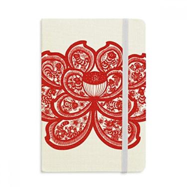 Imagem de Caderno de papel de flor do zodíaco chinês de lótus oficial de tecido capa dura para diário clássico