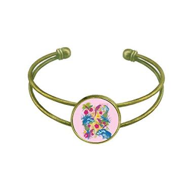 Imagem de Bracelete retrô de urso papagaio estilo tropical, bracelete de bico aberto