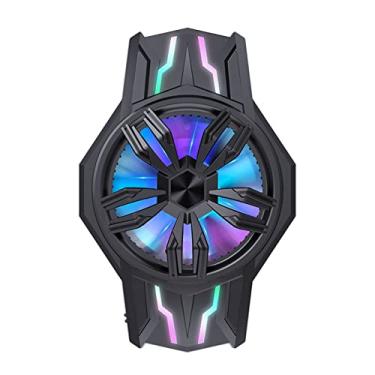 Imagem de cooler para celular,ERYUE S1-3030 Semicondutor Resfriador de Celular RGB Radiador de Celular Mini Smartphone Ventilador de Refrigeração Baixo Ruído para Jogos de Filmes Transmissão ao Vivo Vlog Supo