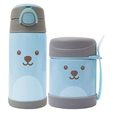 Imagem de Kit Refeição Infantil 2 Peças Pote Térmico e Garrafa Térmica Buba Gumy (Azul)