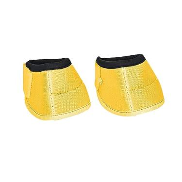 Imagem de Amagogo Botas Horse Bell Bota protetora para casco botas equinas 1680D tecido Oxford durável rápido para envolver absorção de choque resistente a rasgos para uso diário, amarelo