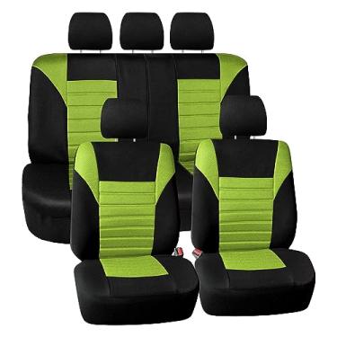 Imagem de FH Group FB068GREEN115 Capa universal para assento de carro (airbag com design de malha de ar premium 3D e banco traseiro dividido compatível com verde)